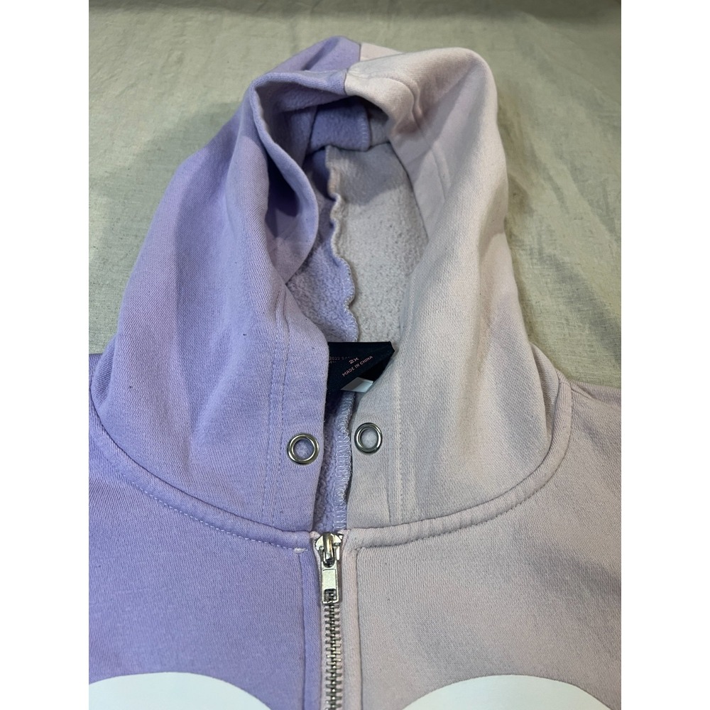 My Melody & Kuromi by Sanrio Pastel Purple Pink Color Block Full Zip Hoodie - Picture 8 of 12